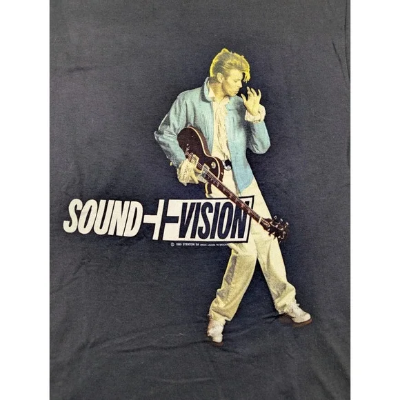 VTG 90's David Bowie 1990 Sound Vision Tour Brockum T-Shirt XL Black VNDS